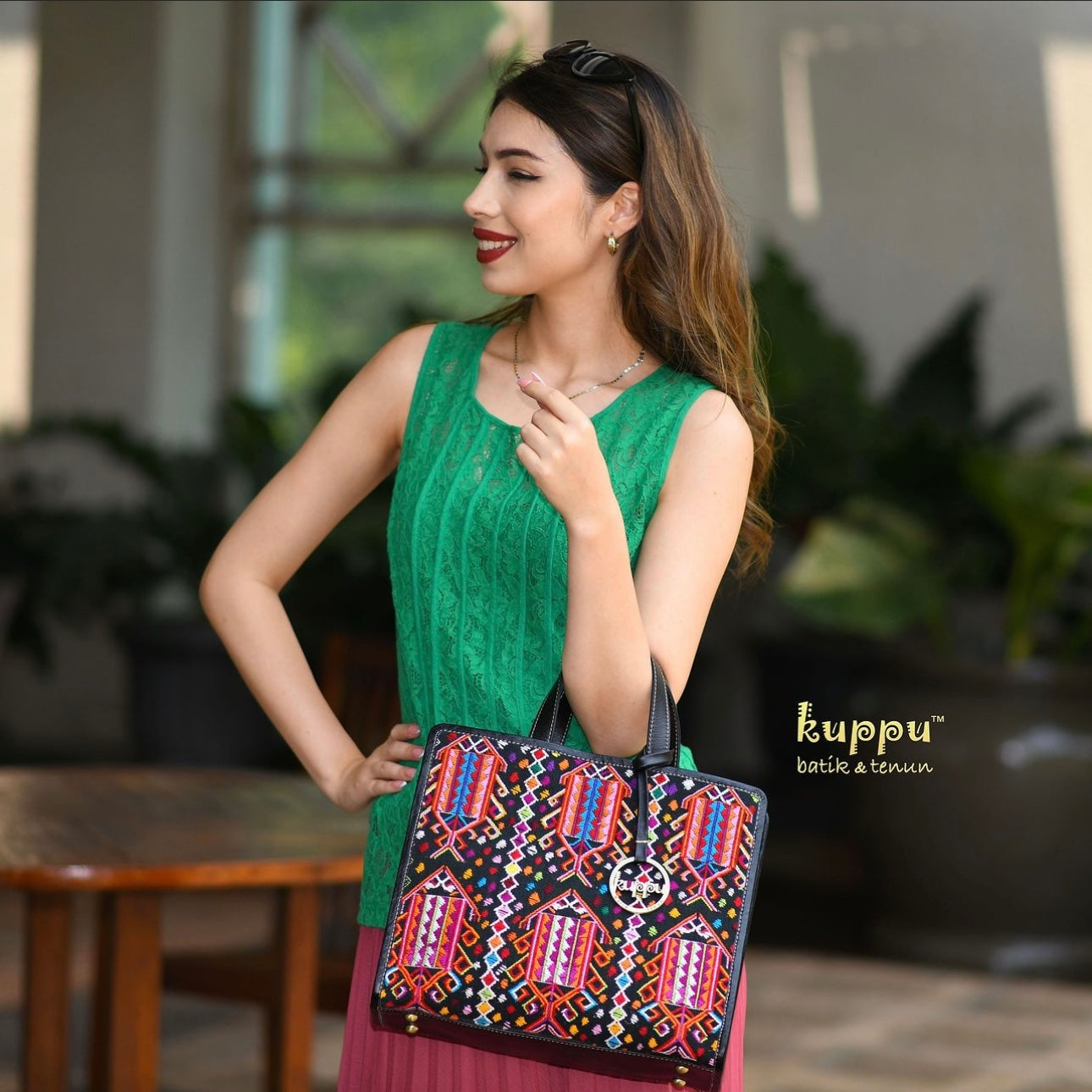 Batik & Tenun Ikat Leather Handbags. Kuppu are Indonesian handicraft.